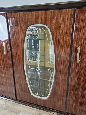 Mid-Century Backlit Showcase with Mirror Shelves and Three Doors, Italy, 1960s-ZUW-1716686