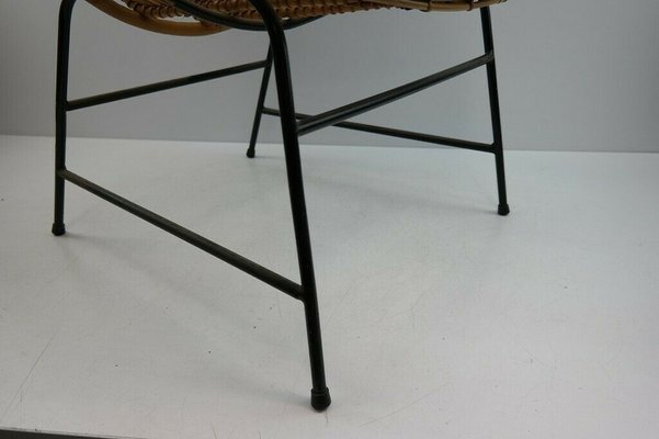 Mid-Century Bamboo and Iron Pod Chair, 1960s-ED-1807724