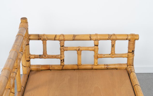 Mid-Century Bamboo and Rattan 3-Seater Sofa attributed to Vivai Del Sud, Italy, 1970s-LYQ-1804952