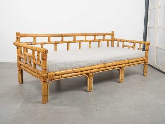 Mid-Century Bamboo and Rattan 3-Seater Sofa attributed to Vivai Del Sud, Italy, 1970s-LYQ-1804952