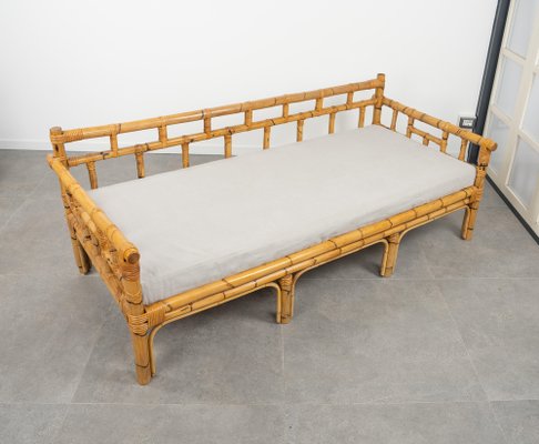 Mid-Century Bamboo and Rattan 3-Seater Sofa attributed to Vivai Del Sud, Italy, 1970s-LYQ-1804952