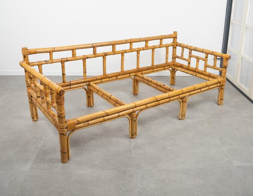 Mid-Century Bamboo and Rattan 3-Seater Sofa attributed to Vivai Del Sud, Italy, 1970s-LYQ-1804952