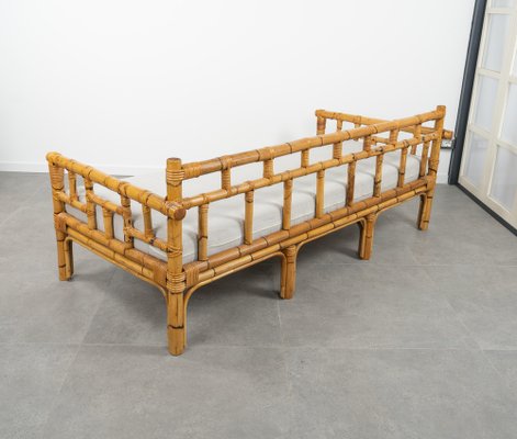 Mid-Century Bamboo and Rattan 3-Seater Sofa attributed to Vivai Del Sud, Italy, 1970s-LYQ-1804952