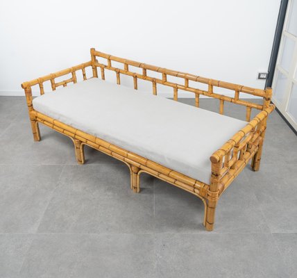 Mid-Century Bamboo and Rattan 3-Seater Sofa attributed to Vivai Del Sud, Italy, 1970s-LYQ-1804952