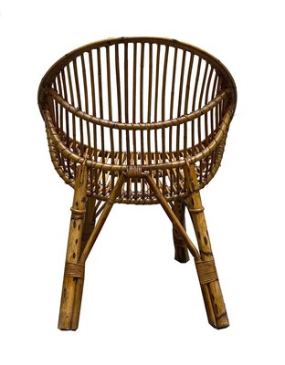 Mid-Century Bamboo and Rattan Armchair, 1950s-YUW-753585