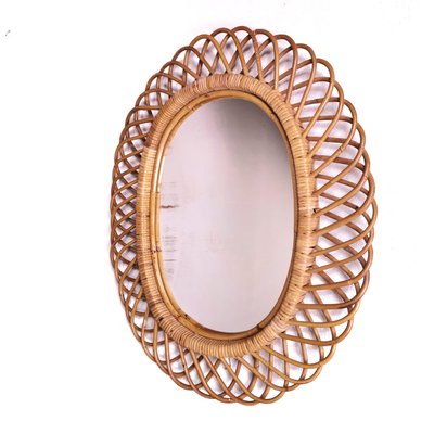 Mid-Century Bamboo and Rattan Mirror, 1950s-PRS-812100