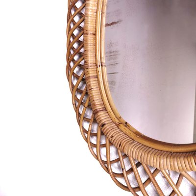 Mid-Century Bamboo and Rattan Mirror, 1950s-PRS-812100