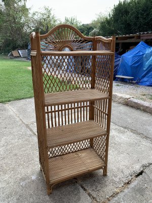 Mid-Century Bamboo and Rattan Shelf, 1960s-OXJ-1704703