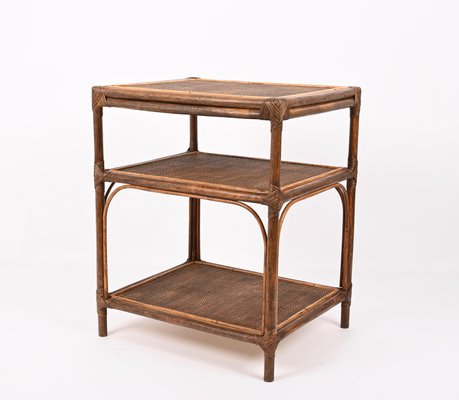 Mid-Century Bamboo and Rattan Shelf, Italy, 1960s-JDR-1288512