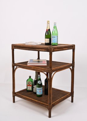 Mid-Century Bamboo and Rattan Shelf, Italy, 1960s-JDR-1288512