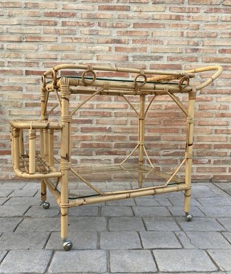 Mid-Century Bamboo Garden Tea Cart, 1950s-NOU-933211