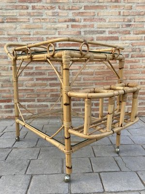 Mid-Century Bamboo Garden Tea Cart, 1950s-NOU-933211