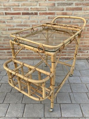 Mid-Century Bamboo Garden Tea Cart, 1950s-NOU-933211