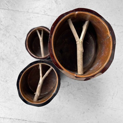 Mid-Century Bamboo Ikebana Set, Japan, 1950s, Set of 3-DWL-1736903