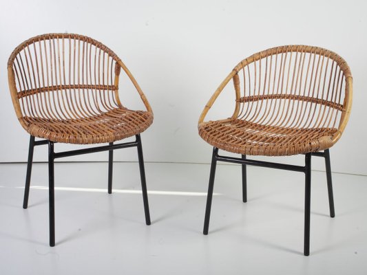 Mid-Century Bamboo Lounge Chairs & Table by Alan Fuchs for Uluv, 1960s, Set of 3-ALG-700452