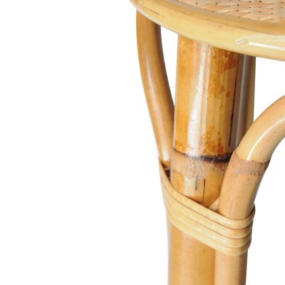 Mid-Century Bamboo Natural Fiber Stool, France, 1970s-UZ-862779