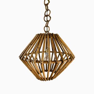 Mid-Century Bamboo & Rattan Pendant Lamp, 1960s-OJT-1823729