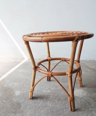 Mid-Century Bamboo Stools, 1950s, Set of 2-GGK-627239