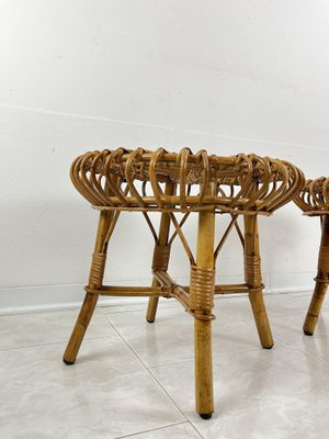 Mid-Century Bamboo Stools in the style of Franco Albini, 1960s, Set of 2-YST-2042013