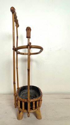 Mid-Century Bamboo Umbrella Stand, France, 1950s-WZZ-1359303