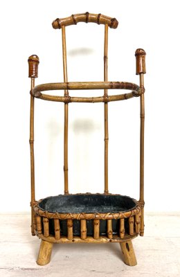 Mid-Century Bamboo Umbrella Stand, France, 1950s-WZZ-1359303