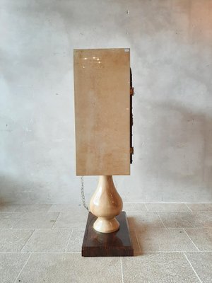 Mid-Century Bar Cabinet in Wood and Goatskin Parchment attributed to Aldo Tura, 1950s-TDA-1376434