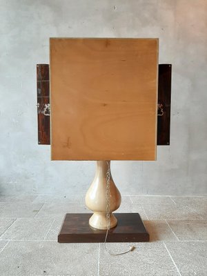 Mid-Century Bar Cabinet in Wood and Goatskin Parchment attributed to Aldo Tura, 1950s-TDA-1376434