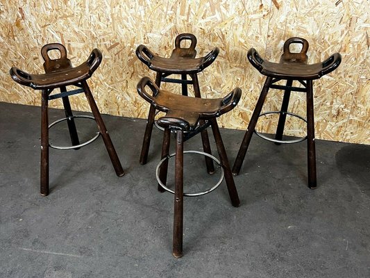 Mid-Century Bar Stools Attributed to Carl Malmsten, Sweden, Set of 4-EJL-1279411