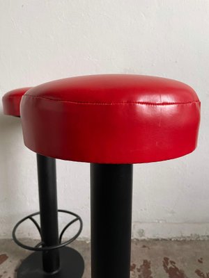 Mid-Century Bar Stools in Red Vinyl, 1960s, Set of 2-EHE-1286025