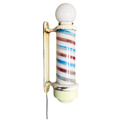 Mid-Century Barber Pole Light in Plastic, Metal and Opaline Glass, USA, 1950s-GDD-1781080