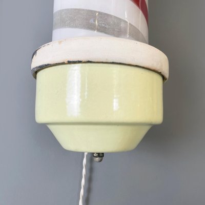 Mid-Century Barber Pole Light in Plastic, Metal and Opaline Glass, USA, 1950s-GDD-1781080