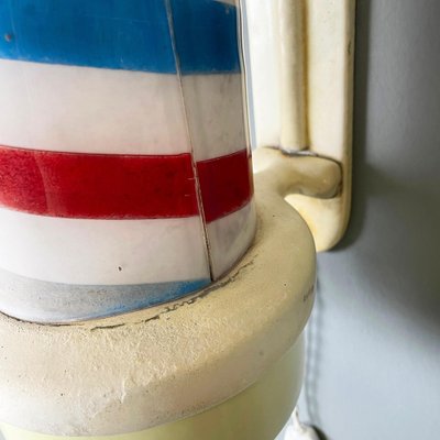 Mid-Century Barber Pole Light in Plastic, Metal and Opaline Glass, USA, 1950s-GDD-1781080