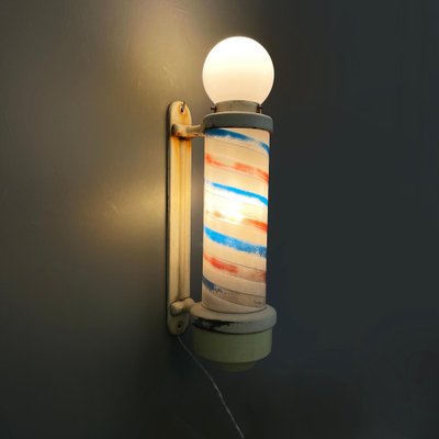 Mid-Century Barber Pole Light in Plastic, Metal and Opaline Glass, USA, 1950s-GDD-1781080