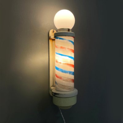 Mid-Century Barber Pole Light in Plastic, Metal and Opaline Glass, USA, 1950s-GDD-1781080