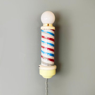 Mid-Century Barber Pole Light in Plastic, Metal and Opaline Glass, USA, 1950s-GDD-1781080