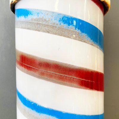 Mid-Century Barber Pole Light in Plastic, Metal and Opaline Glass, USA, 1950s-GDD-1781080