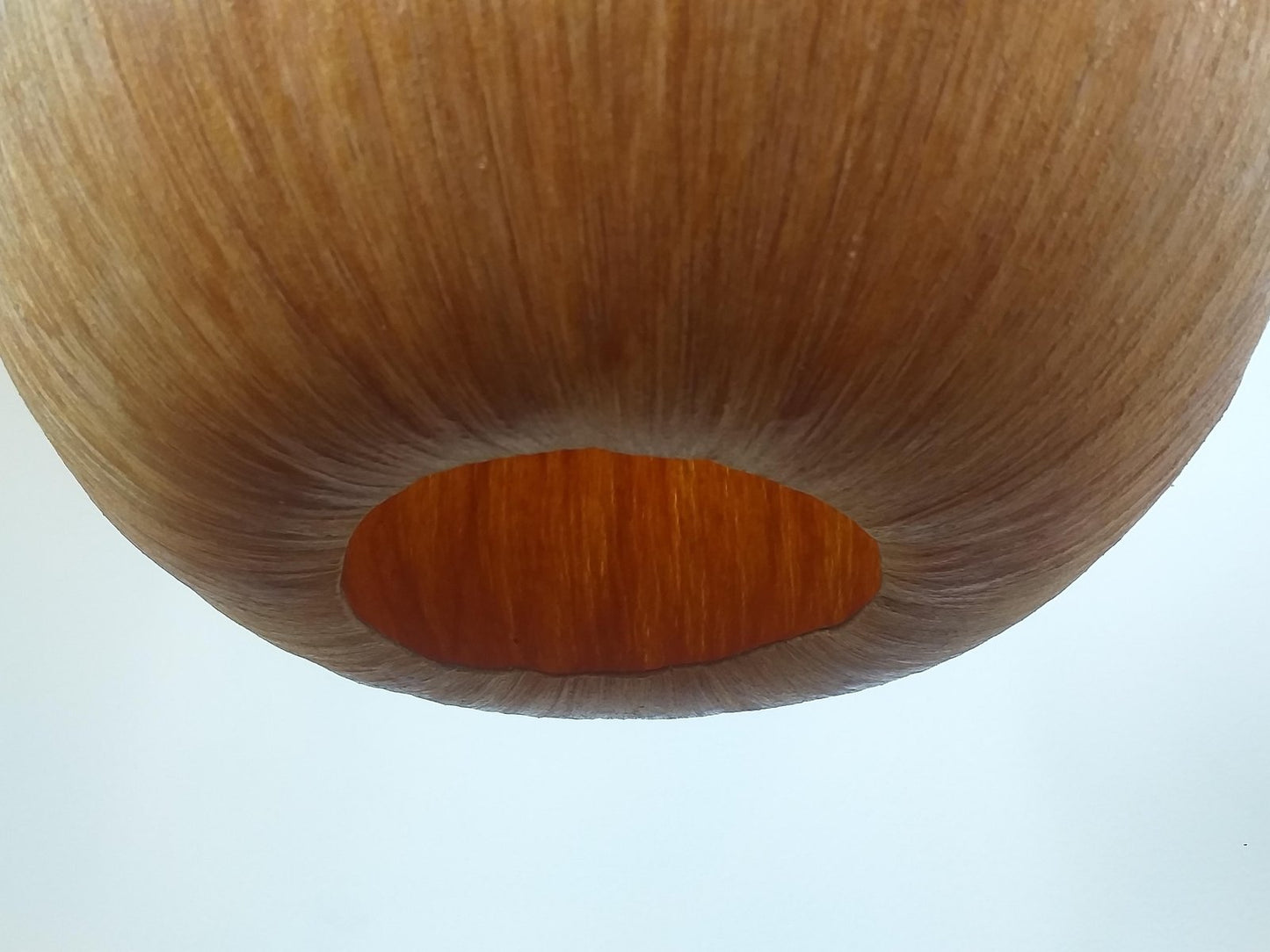 Mid-Century Bast, Wood and Veneer Pendant, Denmark, 1960s