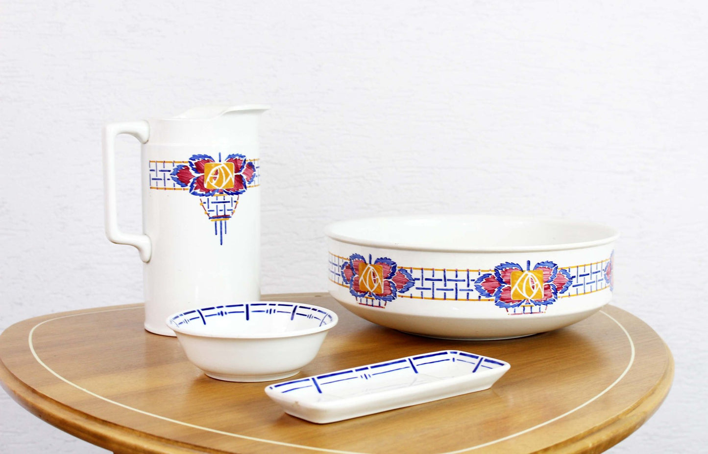 Mid-Century Bathroom Set from Sarreguemines, Set of 4