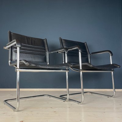 Mid-Century Bauhaus Style Office Chairs by Mart Stam for Stol Kamnik, 1980s, Set of 2-WQC-1740304