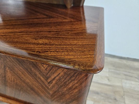 Mid-Century Bedside Tables in Mahogany Root with Lacquered Feet, 1960, Set of 2-ZUW-2035762