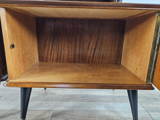 Mid-Century Bedside Tables in Mahogany Root with Lacquered Feet, 1960, Set of 2-ZUW-2035762