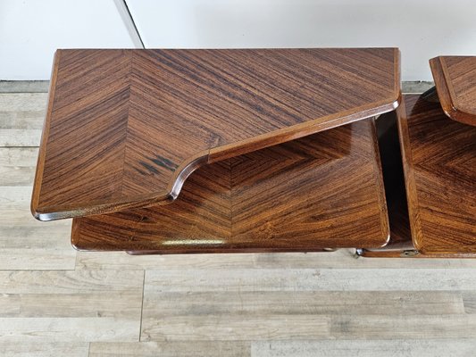 Mid-Century Bedside Tables in Mahogany Root with Lacquered Feet, 1960, Set of 2-ZUW-2035762