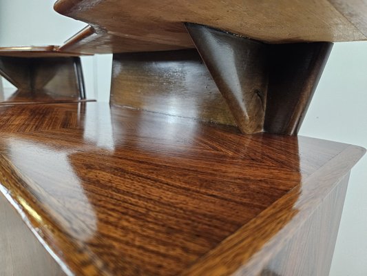 Mid-Century Bedside Tables in Mahogany Root with Lacquered Feet, 1960, Set of 2-ZUW-2035762