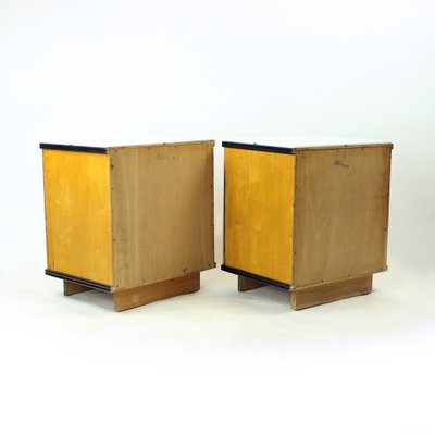 Mid-Century Bedside Tables in Oak with Glass Tops from Up Závody, 1960s, Set of 2-UL-1703157