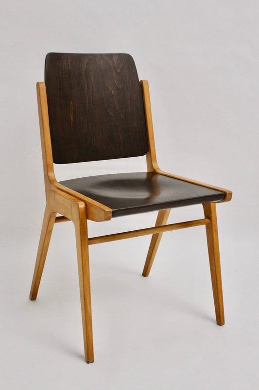 Mid-Century Beech and Plywood Dining Chairs by Franz Schuster for Wiesner-Hager, Set of 12