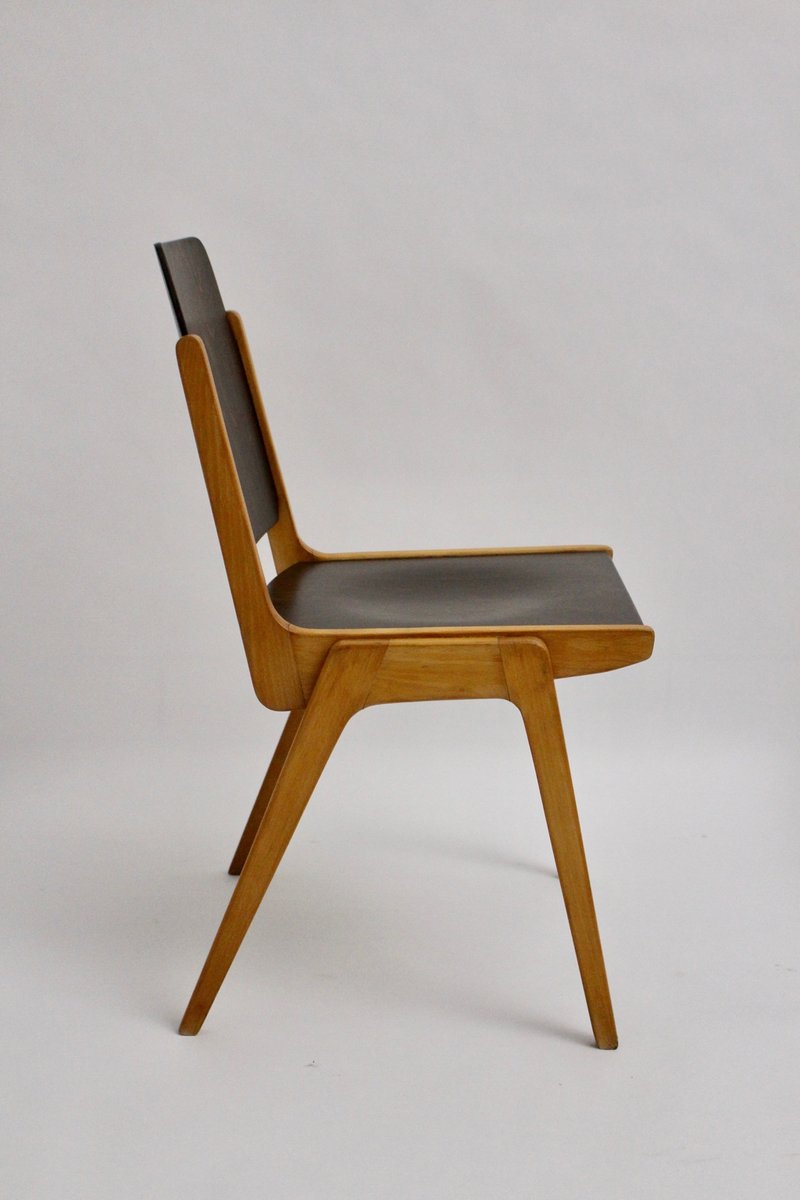 Mid-Century Beech and Plywood Dining Chairs by Franz Schuster for Wiesner-Hager, Set of 12