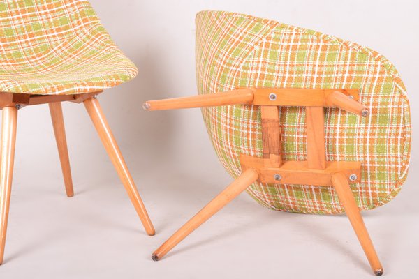 Mid-Century Beech Armchairs, 1950s, Set of 2-WHY-1780479