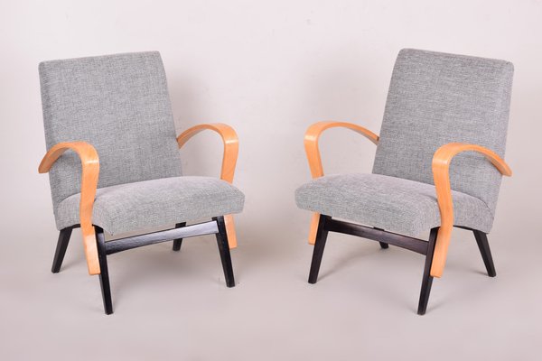 Mid-Century Beech Armchairs attributed to František Jirák, Former Czechoslovakia, 1950s, Set of 2-WHY-1790700