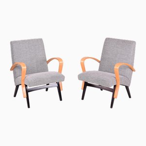 Mid-Century Beech Armchairs attributed to František Jirák, Former Czechoslovakia, 1950s, Set of 2-WHY-1790700