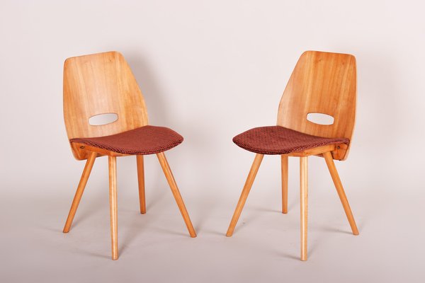 Mid-Century Beech Dining Chairs attributed to František Jirák for Tatra Nabykov, Slovakia, 1950s, Set of 5-WHY-1790695